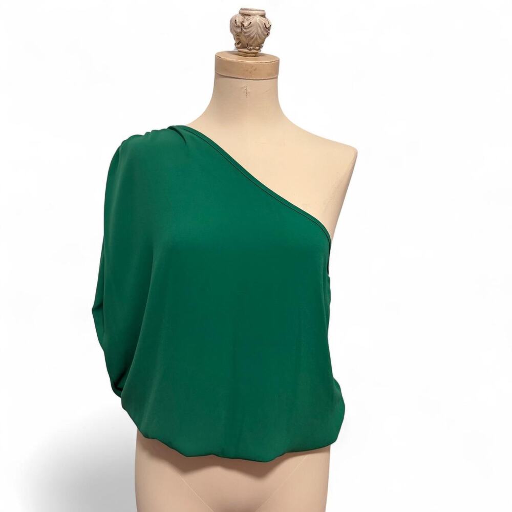 Vibrant emerald green one shoulder